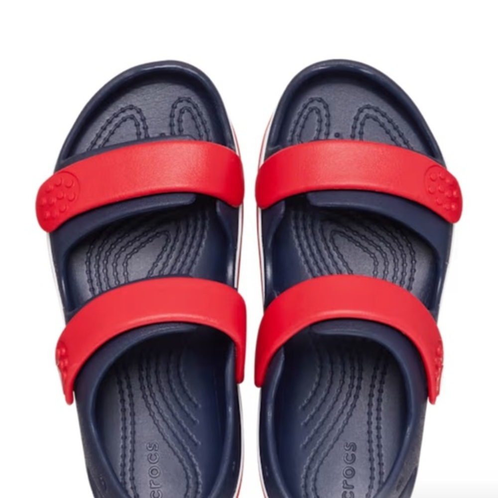 Crocs Kids' Navy and Red Sandals Size 3 Red White & Blue Patriotic Summer Shoes